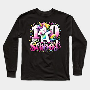 100 Days Of School Cute Unicorn Back To School Unicorn Long Sleeve T-Shirt